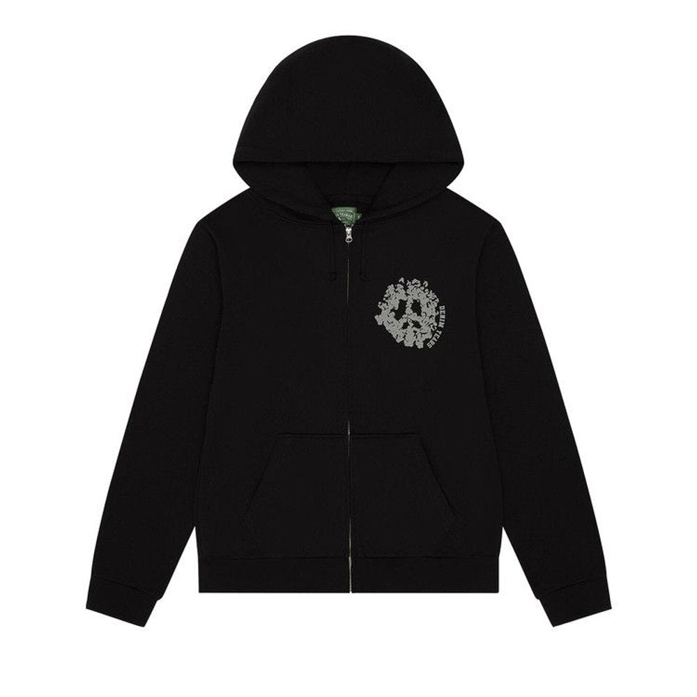 Denim Tears Denim University Zip Hoodie Black – hlavní pohled | Purekickz