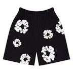 Denim Tears The Cotton Wreath Shorts Black – hlavní pohled | Purekickz