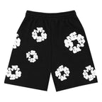 Denim Tears The Cotton Wreath Shorts Black – boční pohled | Purekickz