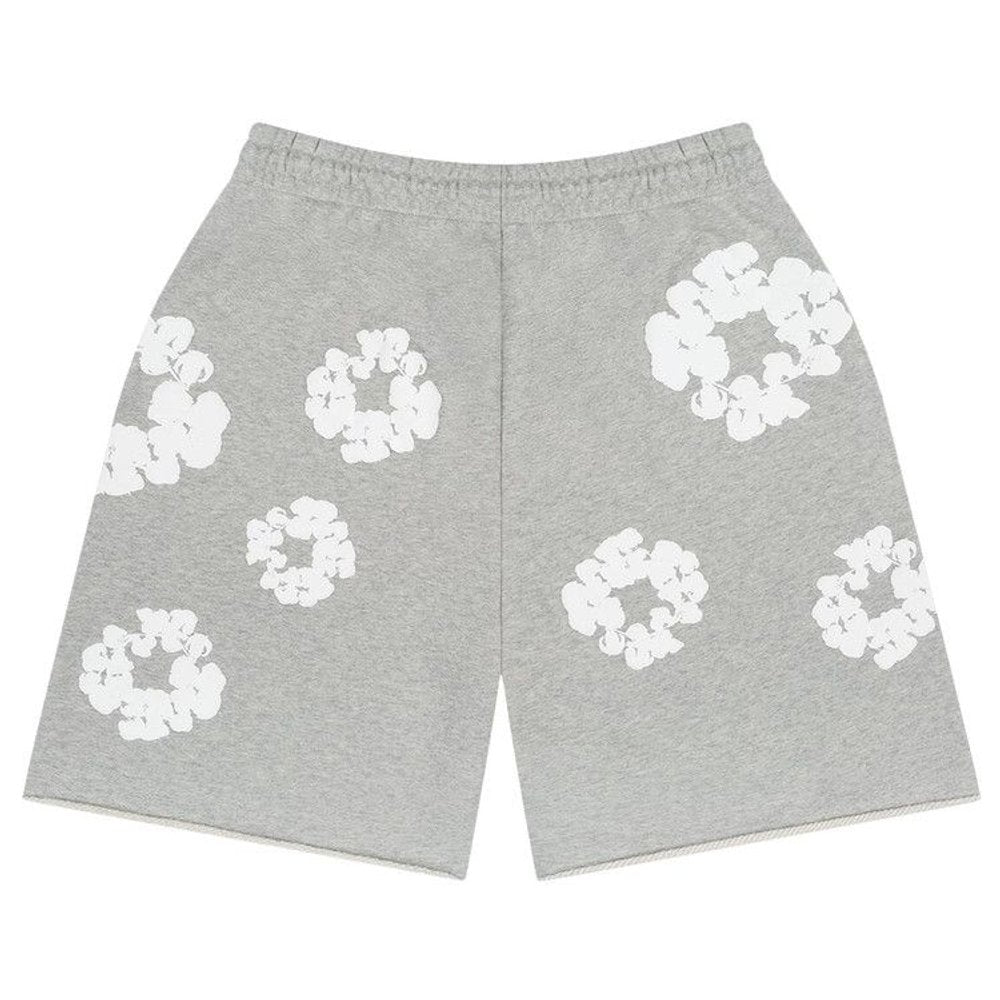 Denim Tears  The Cotton Wreath Shorts Grey Grey – boční pohled | Purekickz