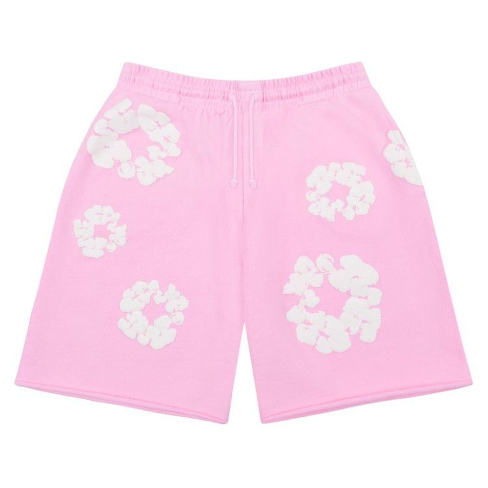 Denim Tears The Cotton Wreath Sweat Shorts Powder Pink – hlavní pohled | Purekickz