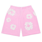 Denim Tears The Cotton Wreath Sweat Shorts Powder Pink – hlavní pohled | Purekickz