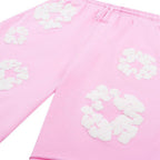 Denim Tears The Cotton Wreath Sweat Shorts Powder Pink – detail | Purekickz