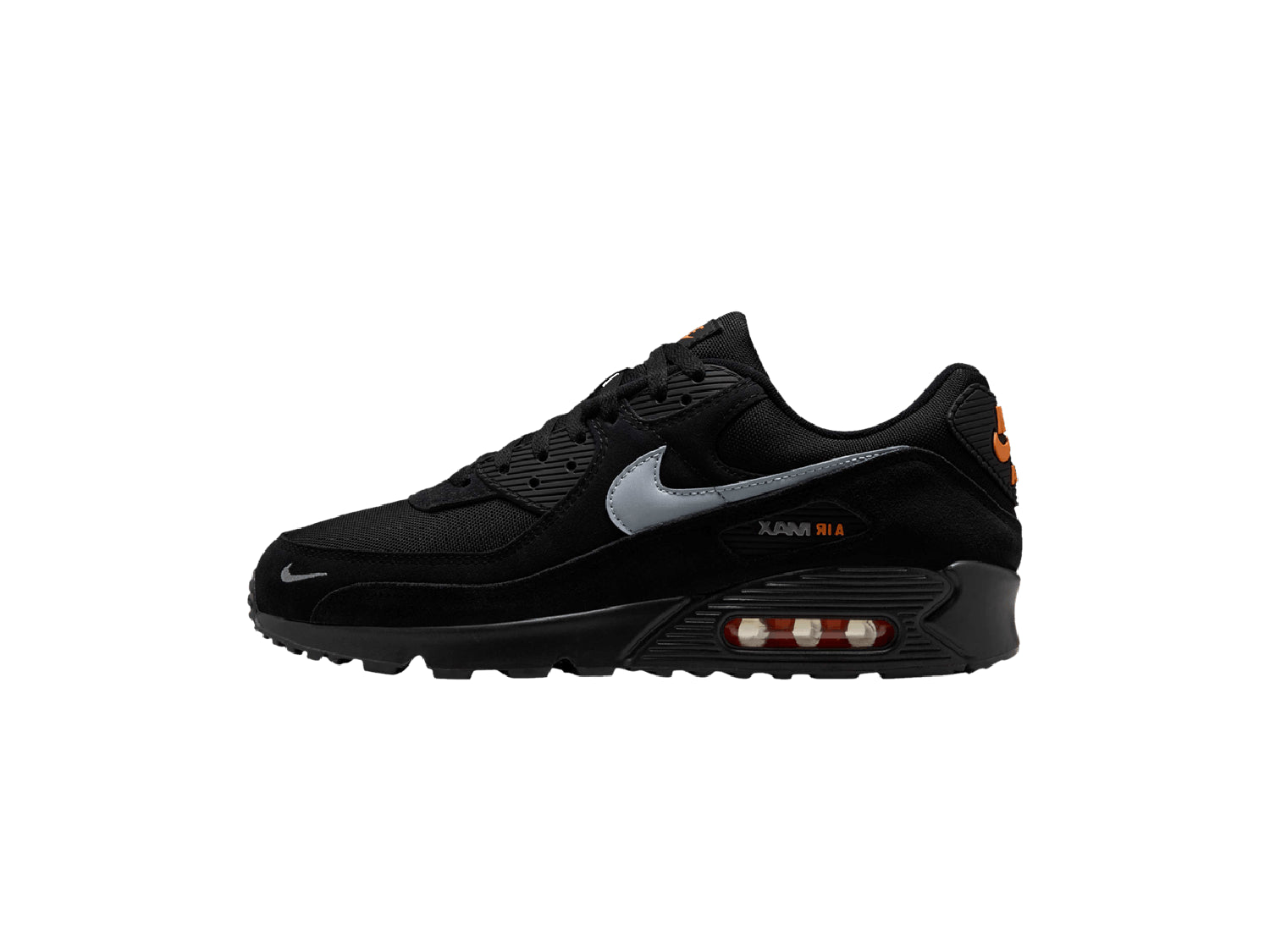 Nike Air Max 90 Black Metallic Cool Grey Orange