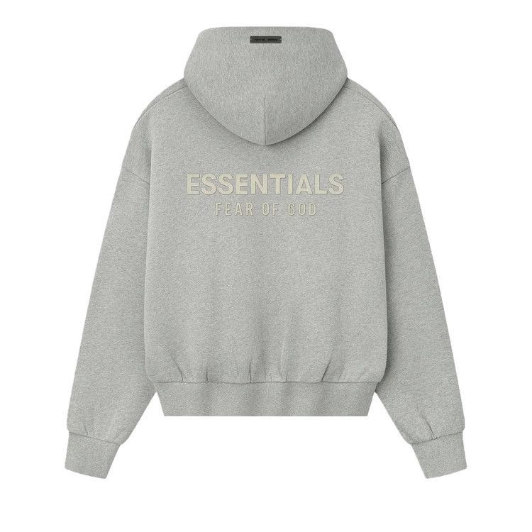 Fear of God Essentials Classic Fleece Hoodie Concrete Heather – boční pohled | Purekickz