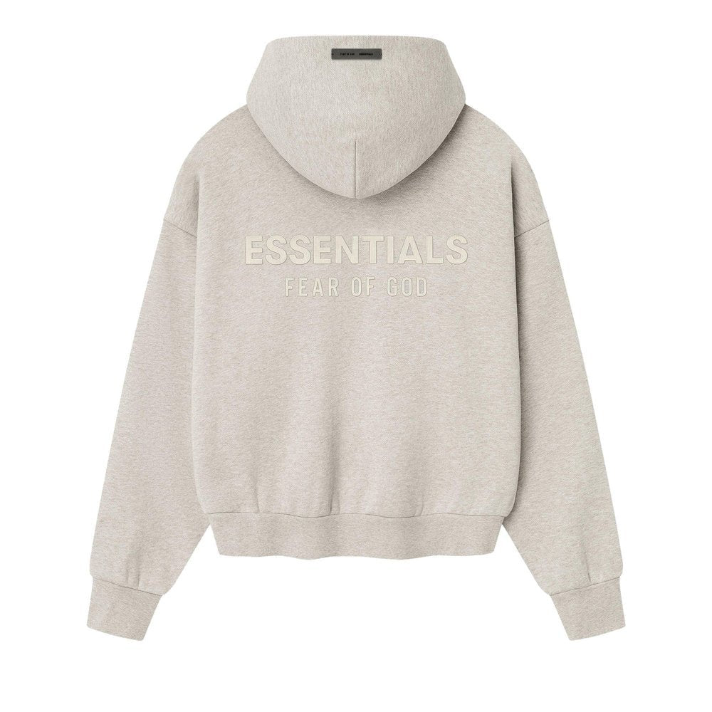 Fear of God Essentials Classic Fleece Hoodie Heather Stone – boční pohled | Purekickz