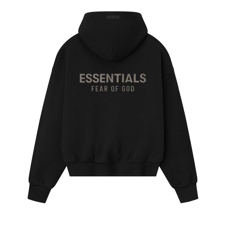 Fear of God Essentials Classic Fleece Hoodie Jet Black – boční pohled | Purekickz