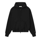 Fear of God Essentials S25 Classic Full Zip Hoodie Jet Black – hlavní pohled | Purekickz