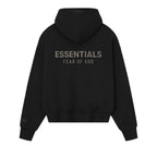 Fear of God Essentials S25 Classic Full Zip Hoodie Jet Black – boční pohled | Purekickz