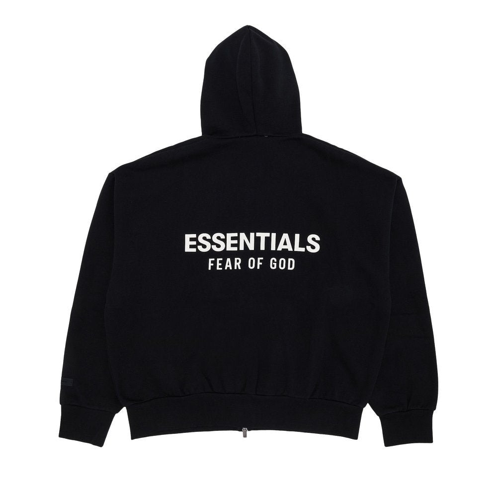 Fear of God Essentials Classic Hood Zip Up Sweatshirt Black – boční pohled | Purekickz