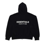 Fear of God Essentials Classic Hood Zip Up Sweatshirt Black – boční pohled | Purekickz