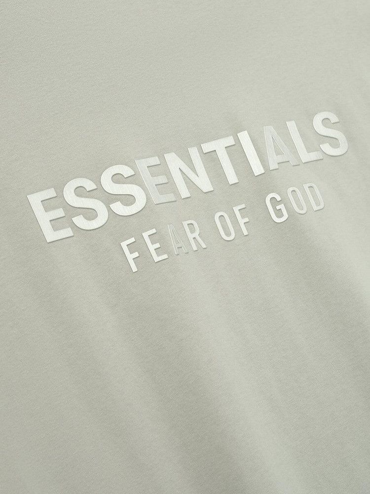 Fear of God Essentials Classic Tee Abbey Stone – detail | Purekickz