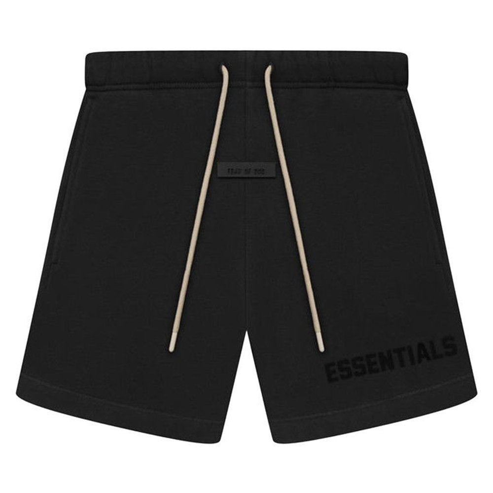 Fear of God Essentials Cream Drawstring Sweatshort Jet Black – hlavní pohled | Purekickz