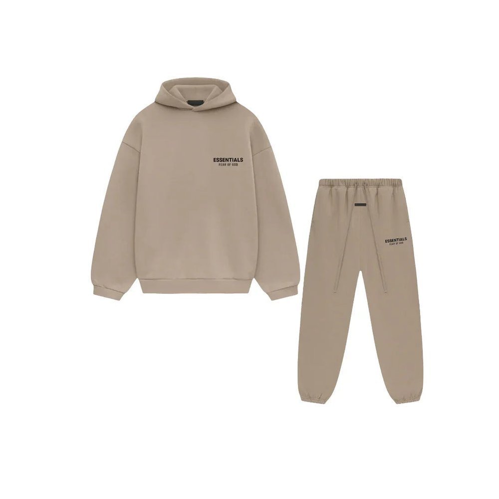 Fear of God Essentials Fleece Desert Sand Set – hlavní pohled | Purekickz