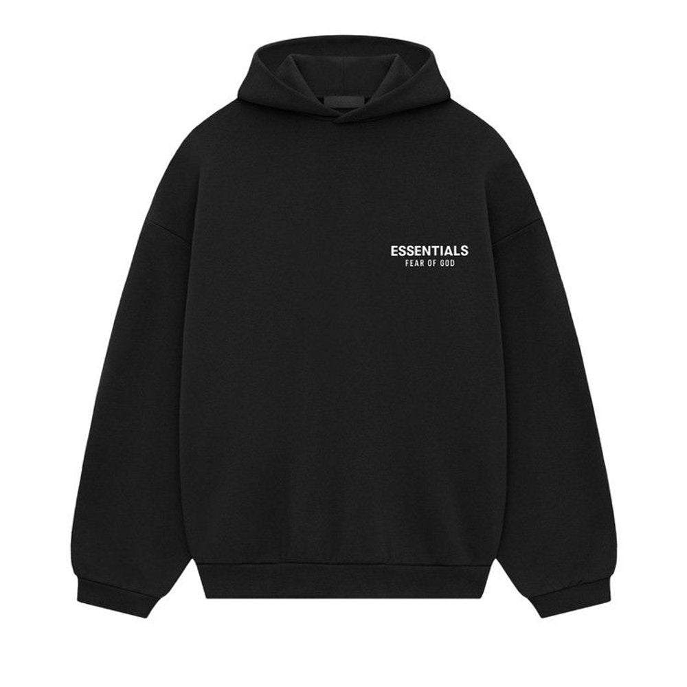 Fear of God Essentials SS24 Fleece Hoodie Black – hlavní pohled | Purekickz