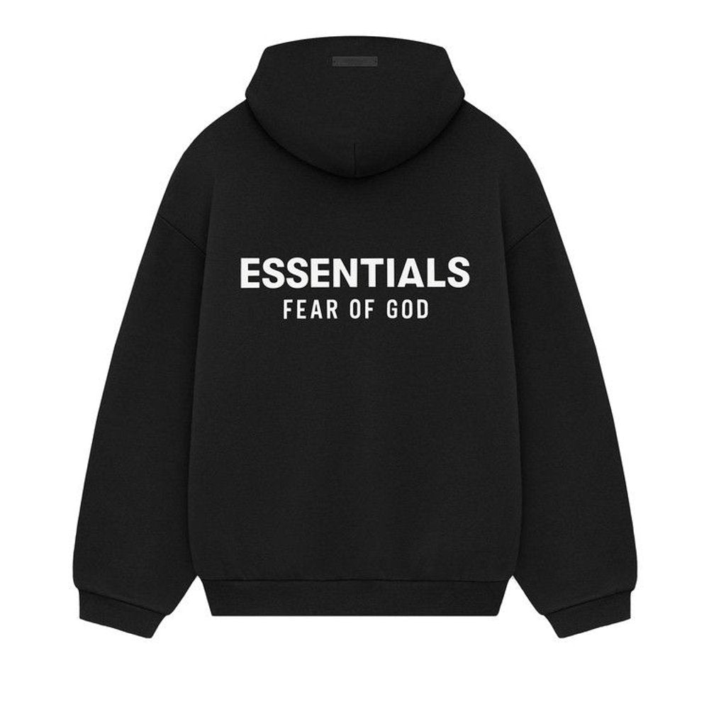 Fear of God Essentials SS24 Fleece Hoodie Black – boční pohled | Purekickz