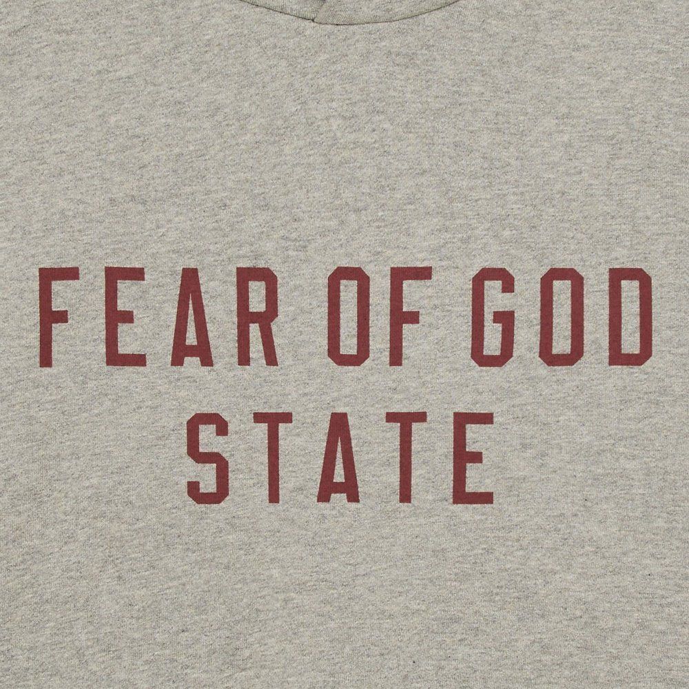 Fear of God Essentials Fleece II Hoodie Dark Heather – detail | Purekickz