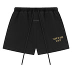 Fear of God Essentials Fleece Soccer Short Black – hlavní pohled | Purekickz