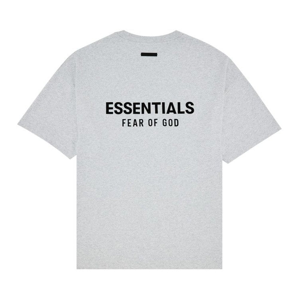 Fear of God Essentials Jersey Crewneck T-Shirt Light Heather Gray – boční pohled | Purekickz