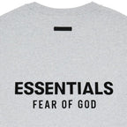 Fear of God Essentials Jersey Crewneck T-Shirt Light Heather Gray – detail | Purekickz