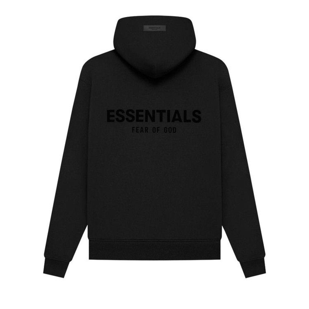 Fear of God Essentials Pullover Chest Logo Hoodie Stretch Limo/Black – boční pohled | Purekickz