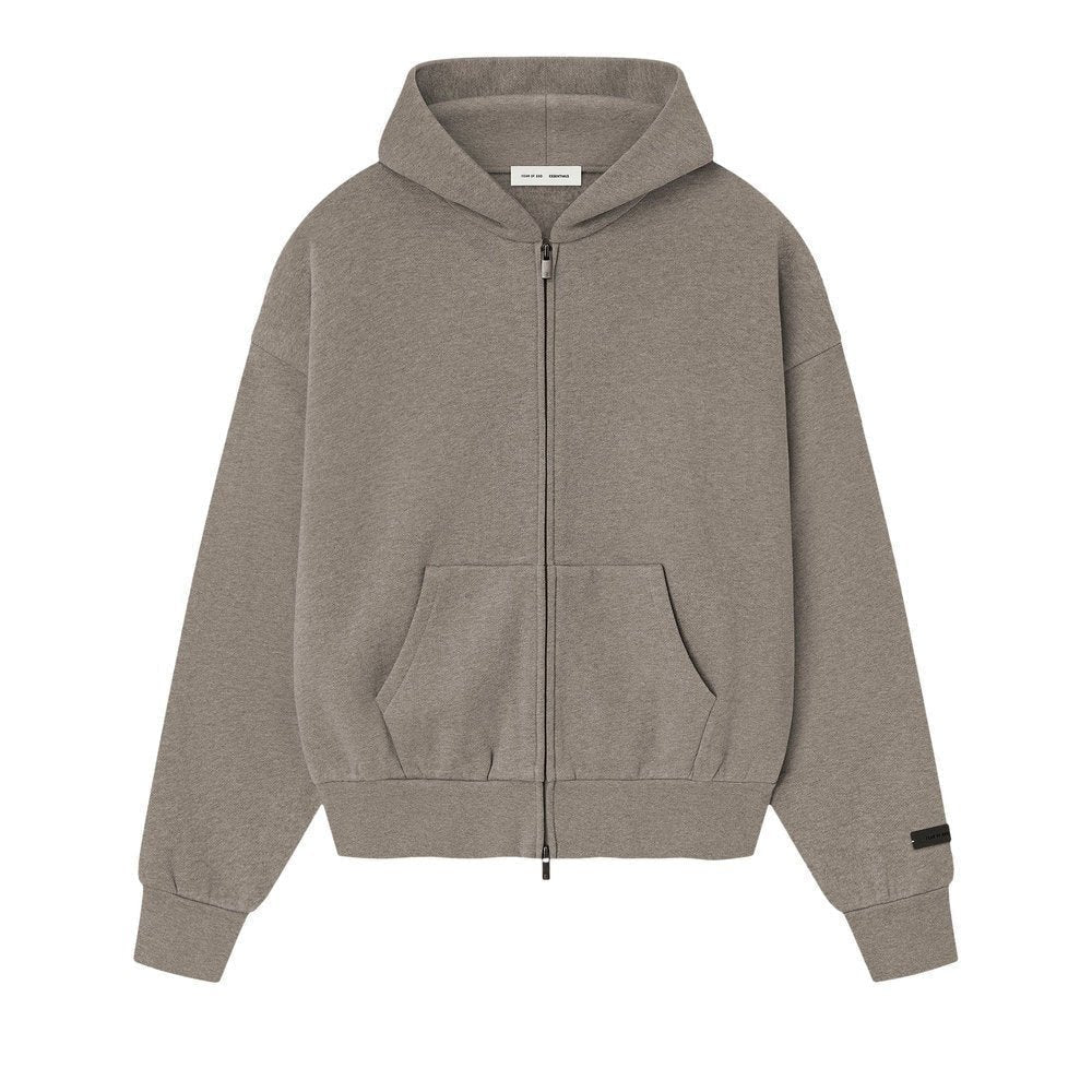 Fear of God Essentials S25 Classic Fleece Zip-Up Hoodie Homestead Heather – hlavní pohled | Purekickz