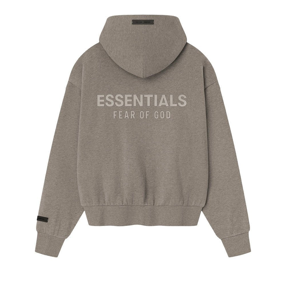 Fear of God Essentials S25 Classic Fleece Zip-Up Hoodie Homestead Heather – boční pohled | Purekickz