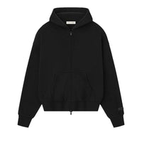 Fear of God Essentials S25 Classic Full Zip Hoodie Jet Black – hlavní pohled | Purekickz