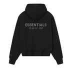 Fear of God Essentials S25 Classic Full Zip Hoodie Jet Black – boční pohled | Purekickz