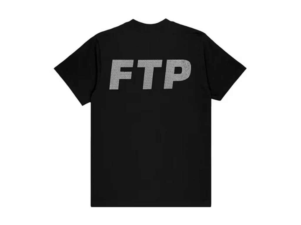 FTP Rhinestone Logo Tee Black – boční pohled | Purekickz