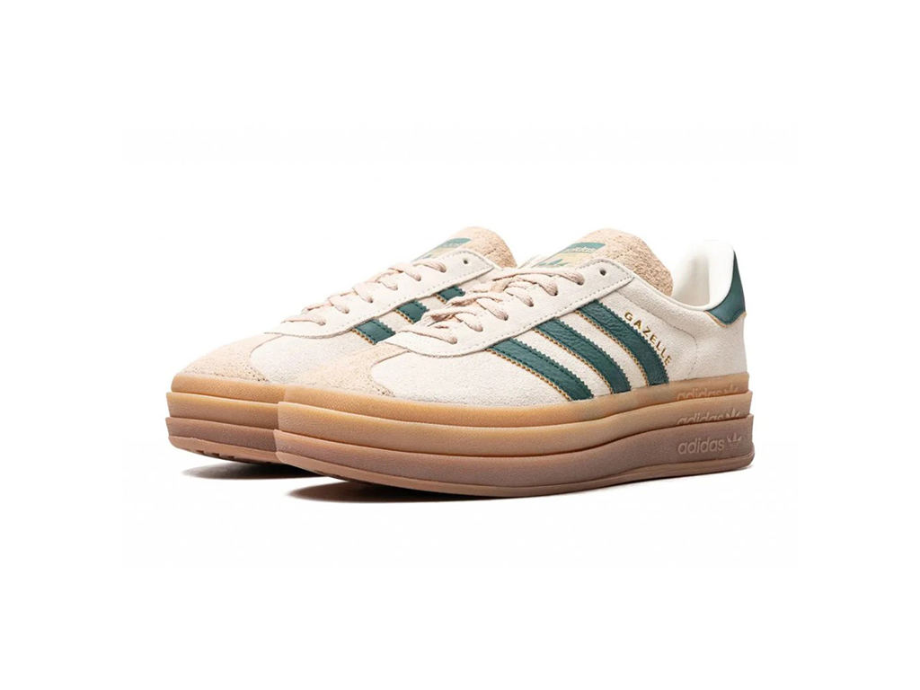 Adidas Gazelle Bold Beige Collegiate Green (W)