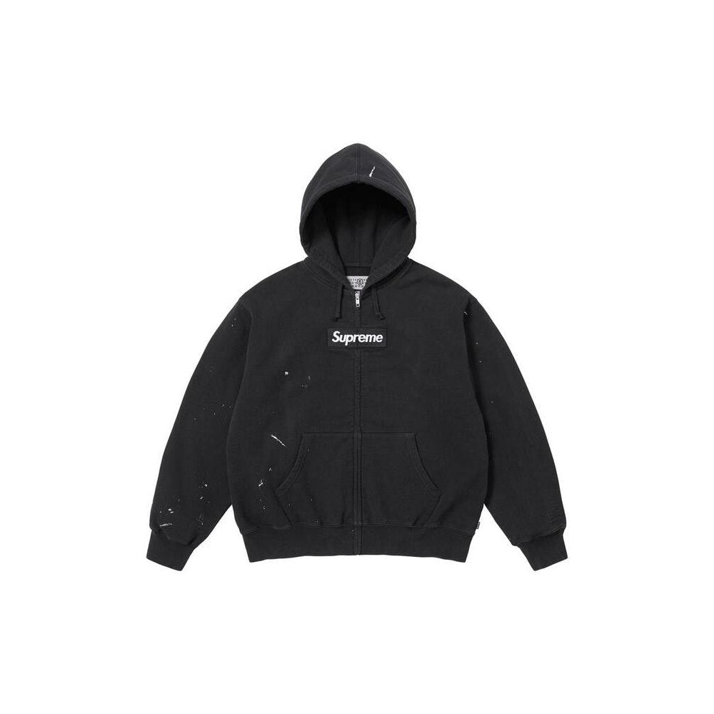 Supreme MM6 Maison Margiela Box Logo Zip Up Hooded Sweatshirt Black – hlavní pohled | Purekickz