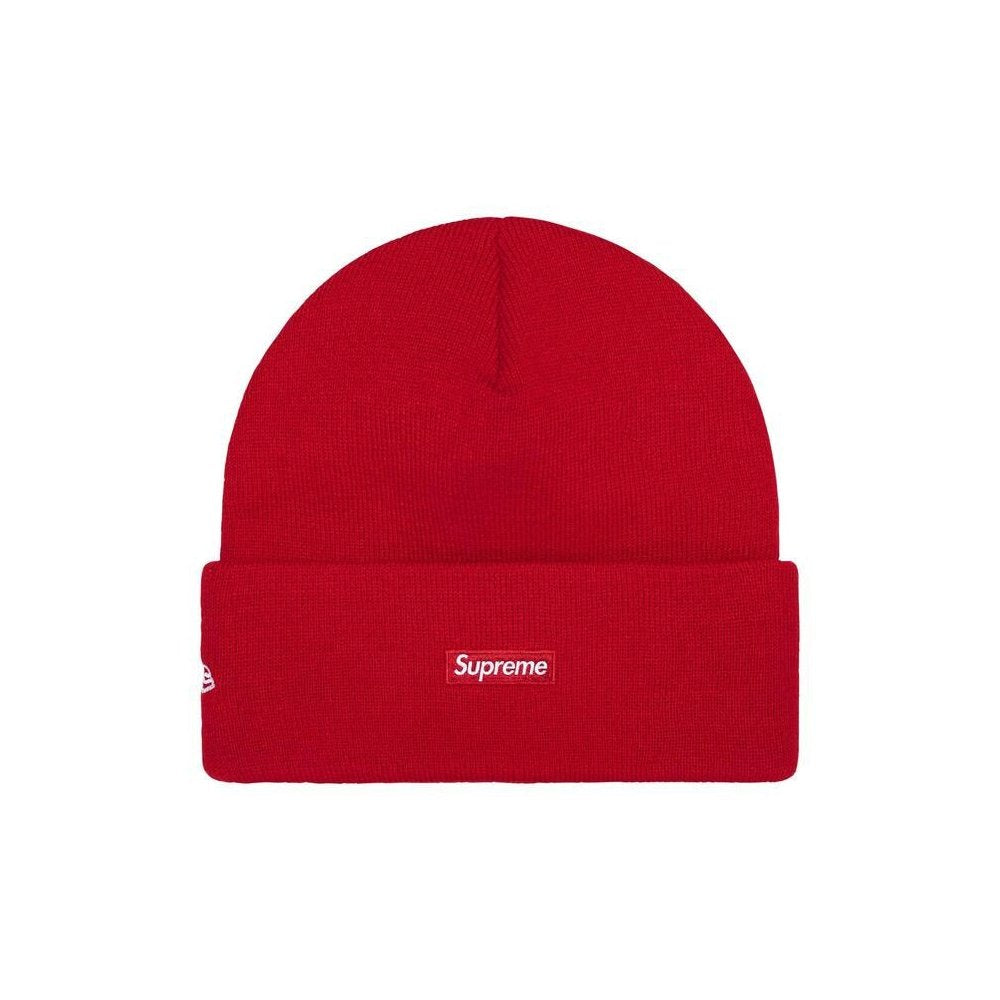 Supreme New Era Tribal S Logo Beanie Red – boční pohled | Purekickz
