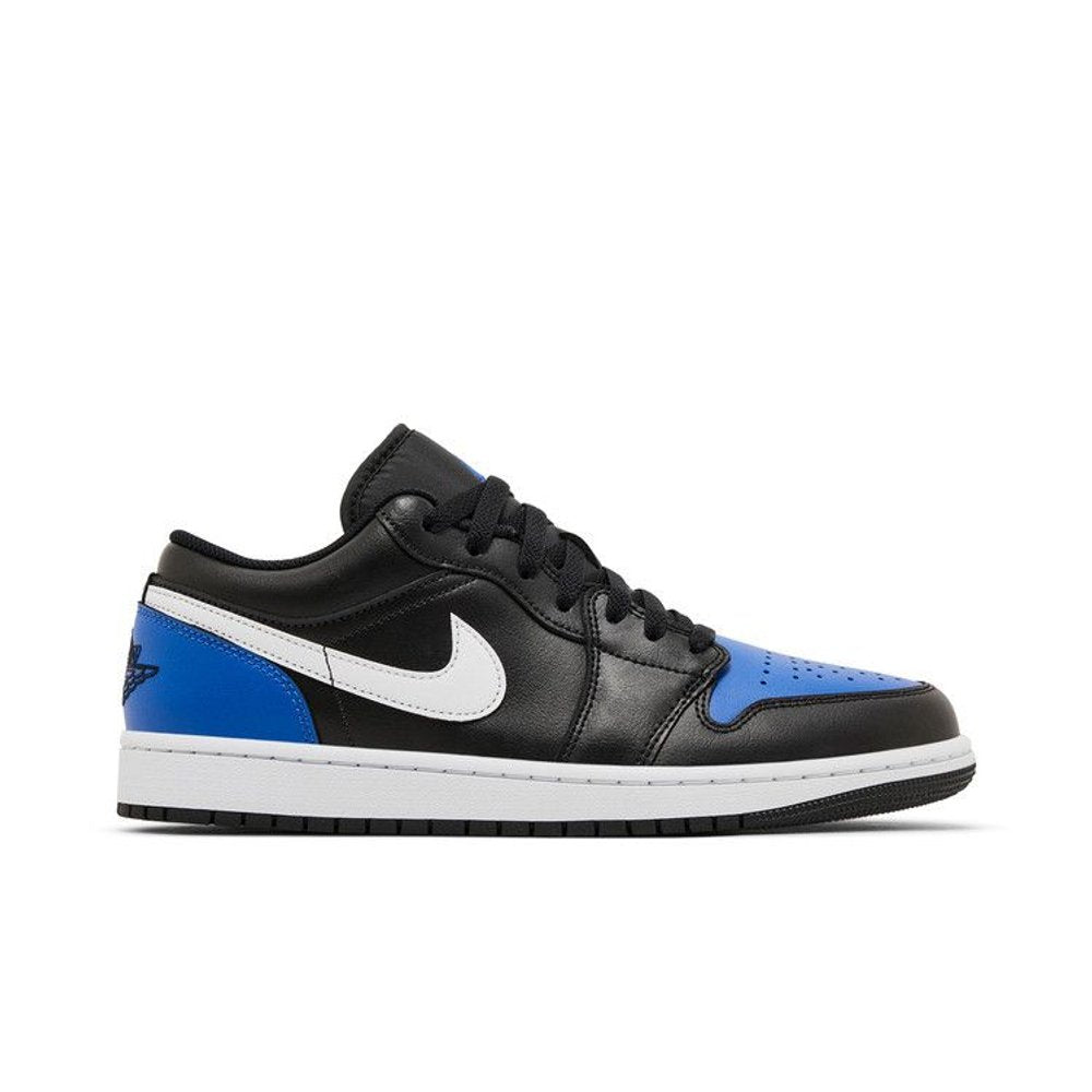 Jordan 1 Low Black Royal Toe – boční pohled | Purekickz