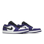Jordan 1 Low Court Purple White – lifestyle foto | Purekickz