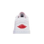 Jordan 1 Low Pink Foam Fire Red White (GS) – detail materiálu | Purekickz