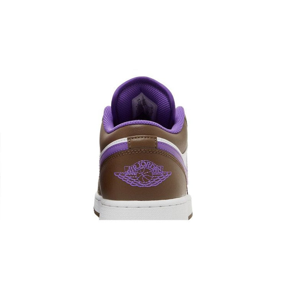 Jordan 1 Low Purple Mocha (GS) – detail materiálu | Purekickz