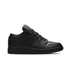 Jordan 1 Low Tumbled Leather Black (GS) – boční pohled | Purekickz