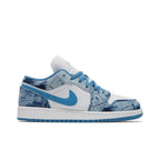 Jordan 1 Low Washed Denim (GS) – boční pohled | Purekickz