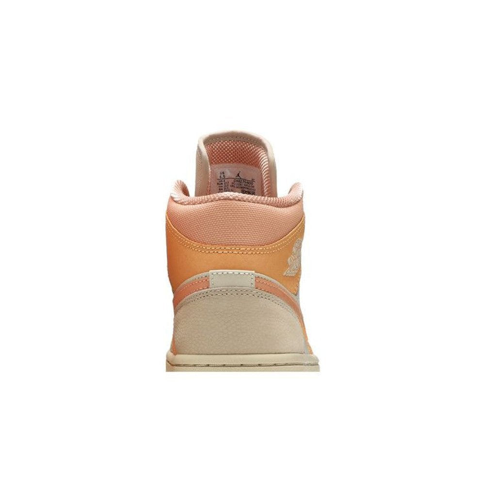 Jordan 1 Mid Apricot Orange (Women's) – detail materiálu | Purekickz