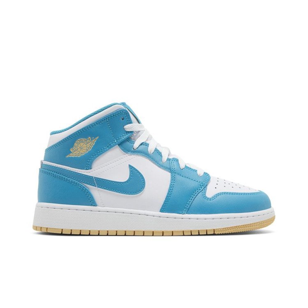 Jordan 1 Mid Aquatone (GS) – boční pohled | Purekickz