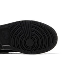 Jordan 1 Mid Black Metallic Gold Swoosh (GS) – pohled shora | Purekickz