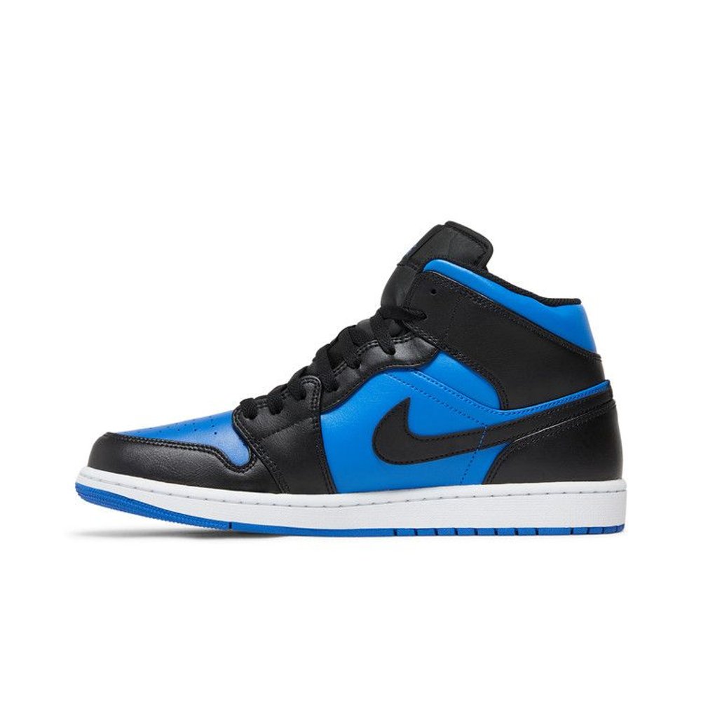 Jordan 1 Mid Black Royal Blue – hlavní pohled | Purekickz