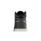 Jordan 1 Mid Black White Iron Grey (GS) – detail materiálu | Purekickz