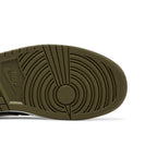 Jordan 1 Mid Black White Olive – pohled shora | Purekickz