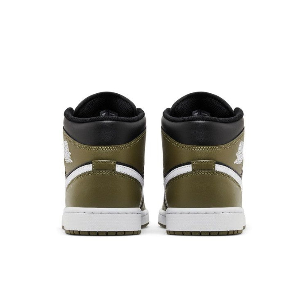 Jordan 1 Mid Black White Olive – podrážka | Purekickz