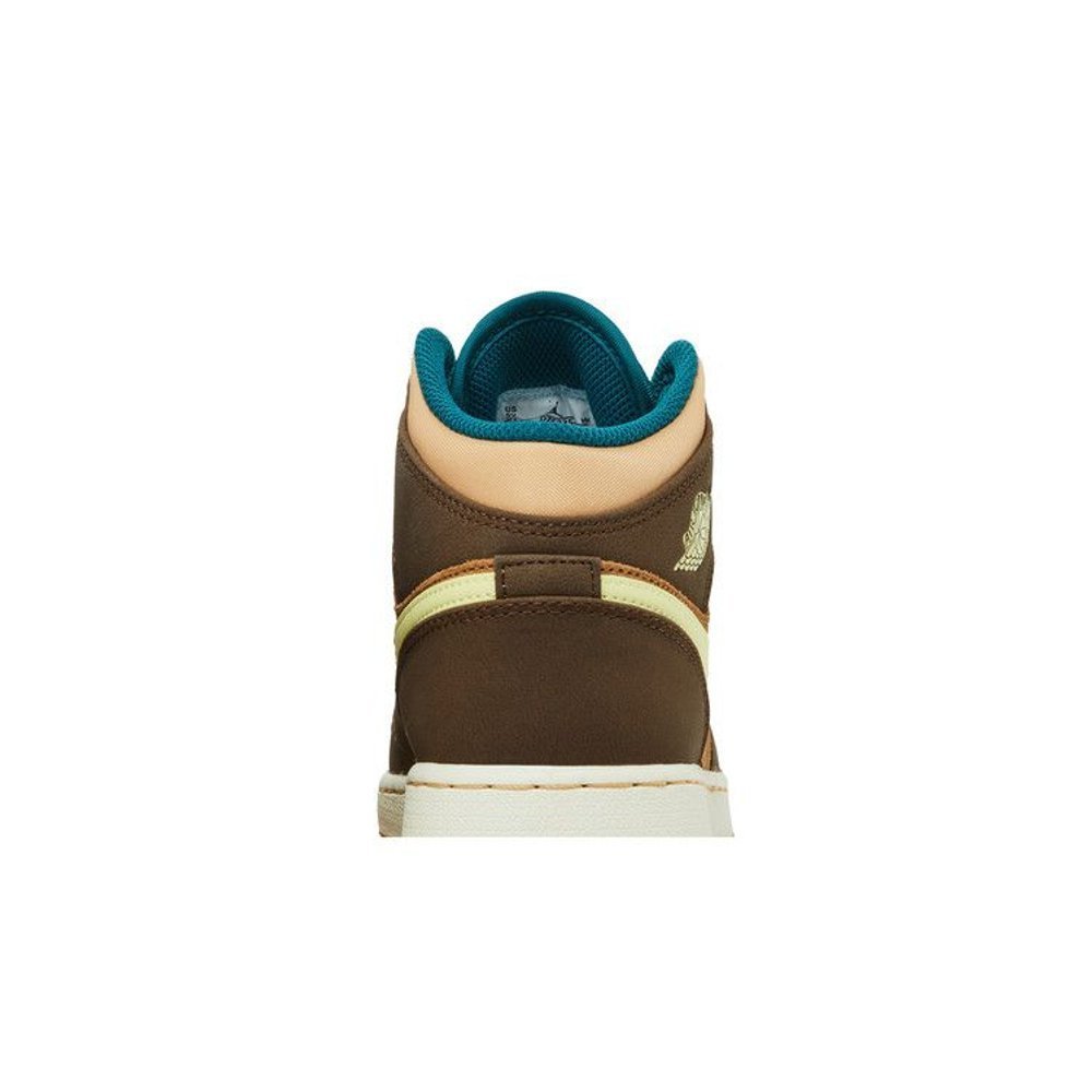 Jordan 1 Mid Cacao Wow (GS) – detail materiálu | Purekickz