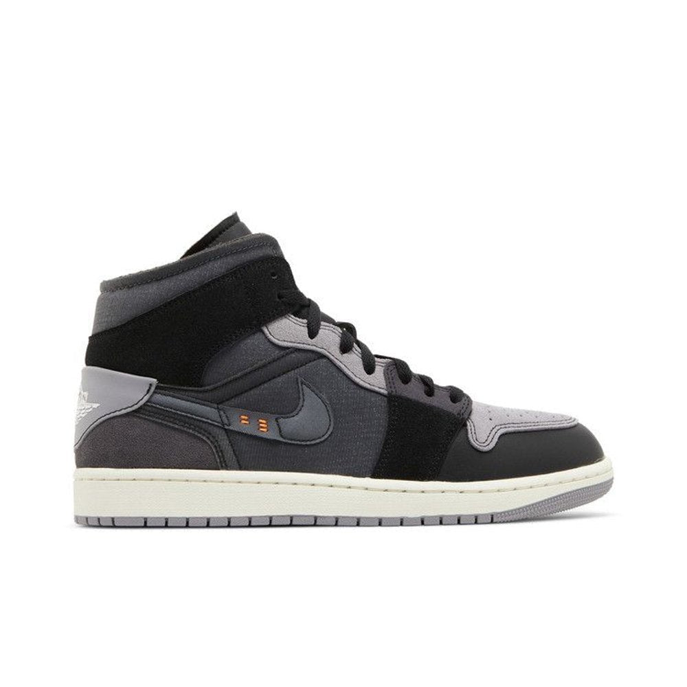 Jordan 1 Mid Craft Inside Out Black – boční pohled | Purekickz