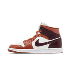 Jordan 1 Mid Dusty Peach Night Maroon (Women's) – hlavní pohled | Purekickz