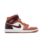 Jordan 1 Mid Dusty Peach Night Maroon (Women's) – boční pohled | Purekickz